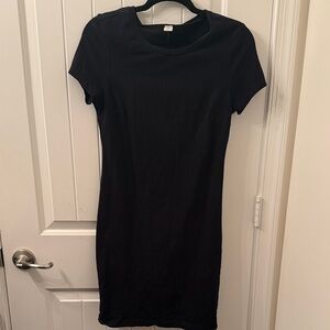 Plain Black Women's T-Shirt Dress